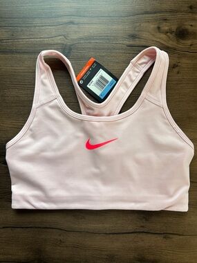Nike Light Pink Sports Bra with Bright Pink Swoosh